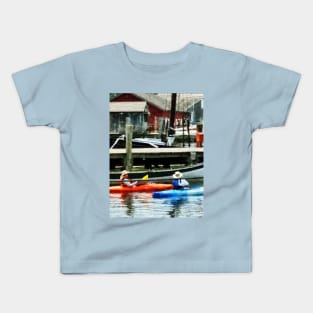 Orange And Blue Kayaks Kids T-Shirt